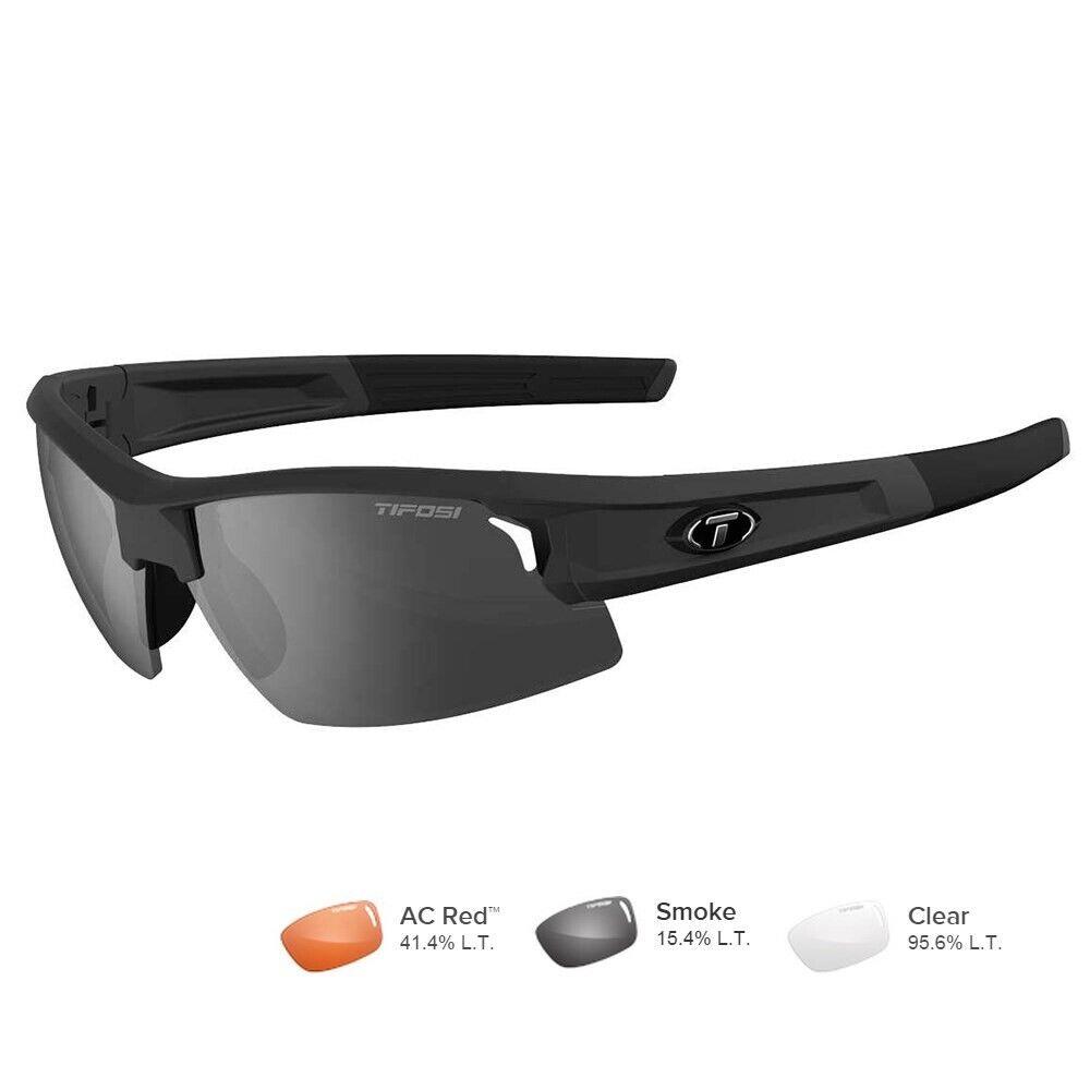 Tifosi Synapse Matte Black Multi Sunglasses Smoke AC Red Clear