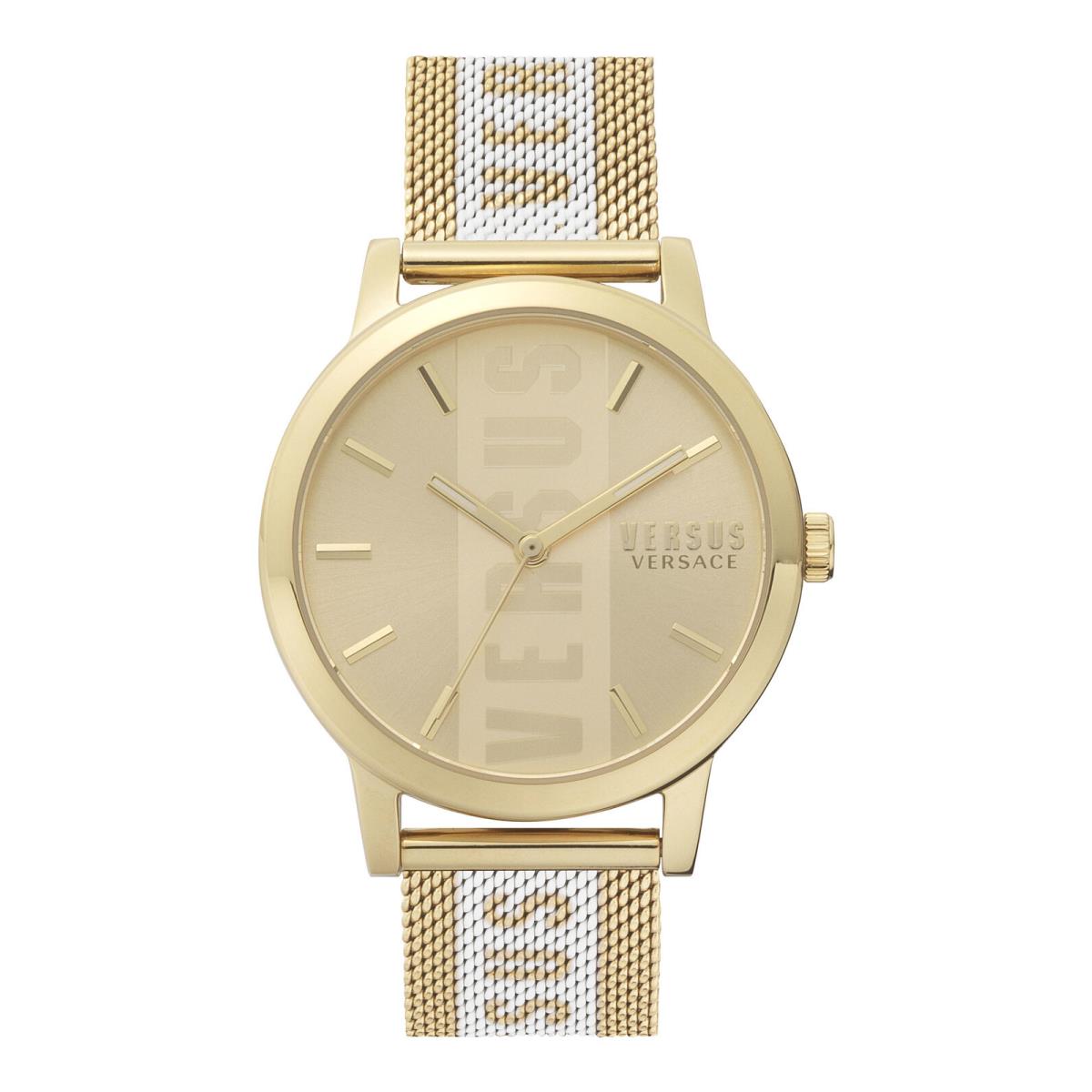 Versus Versace Womens Barbes Lady 38mm Bracelet Fashion Watch - Dial: Gold, Band: Gold