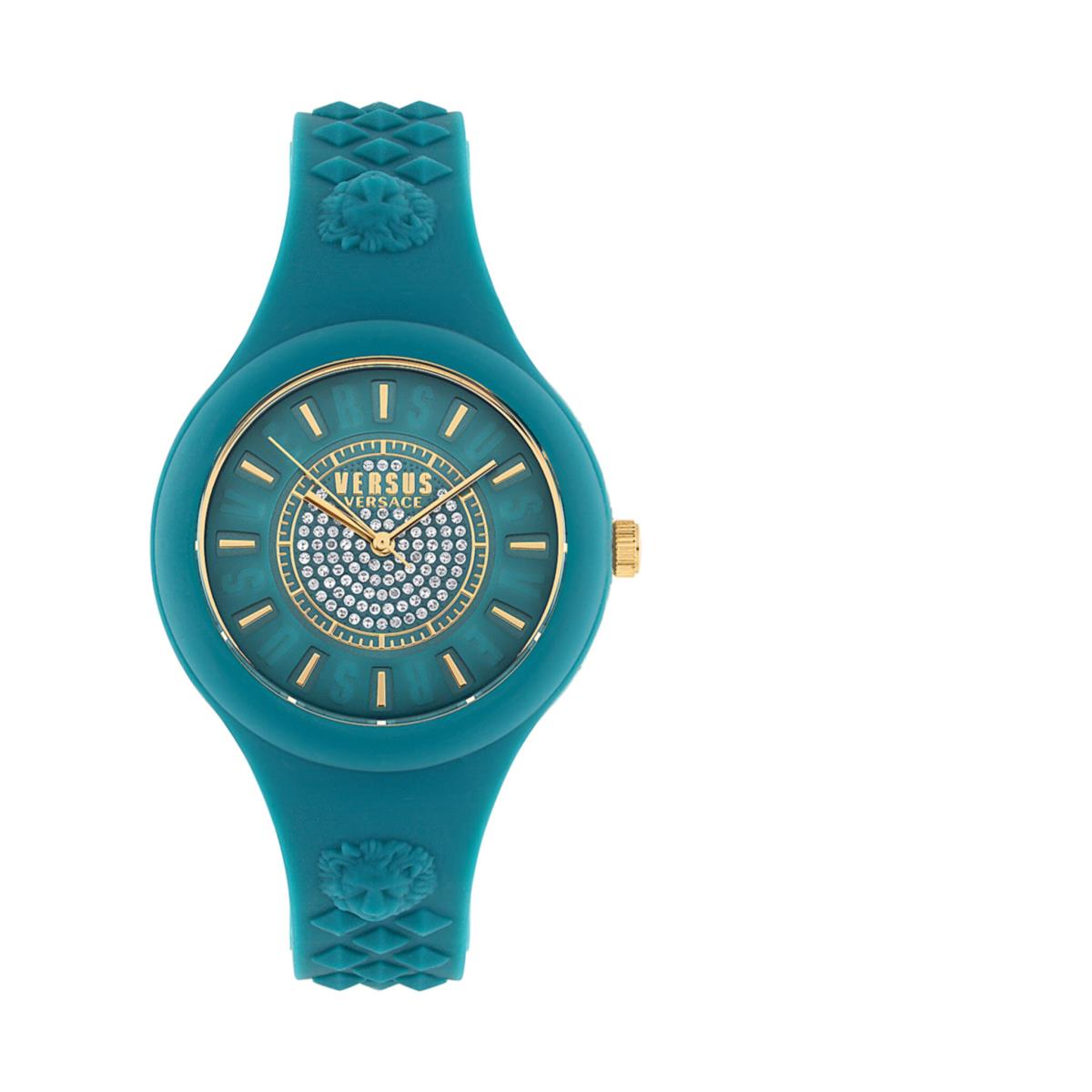 Versus Versace Womens Fire Island 39mm Strap Fashion Watch - Dial: Green, Band: Green