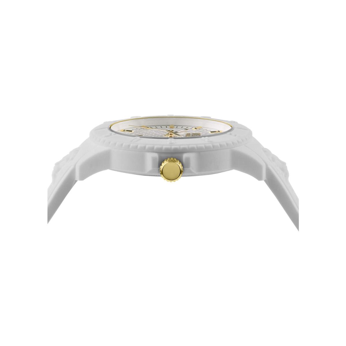 Versus Versace Mens Tokyo White 42mm Strap Fashion Watch - Dial: White, Band: White