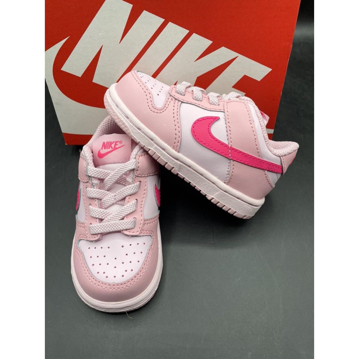 Nike Dunk Low Triple Pink Toddler TD Size 5c DH9761-600 - Pink