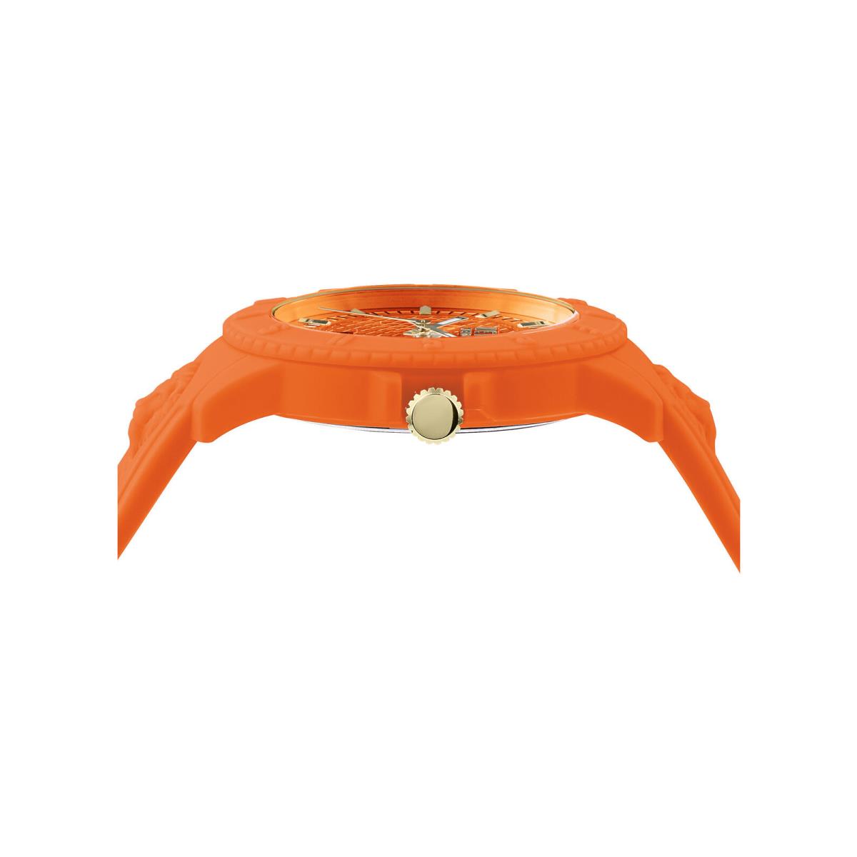 Versus Versace Mens Tokyo Orange 42mm Strap Fashion Watch - Dial: Orange, Band: Orange