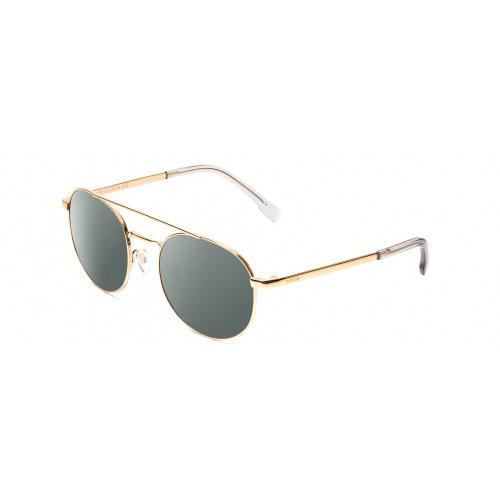 Bolle Ova Women Pilot Designer Polarized Sunglasses in Shiny Gold/crystal 52mm Smoke Grey Polar