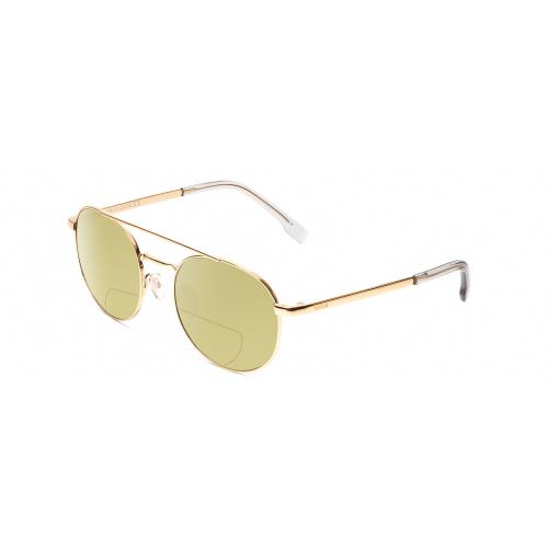 Bolle Ova Womens Pilot Polarized Bifocal Sunglasses in Shiny Gold/crystal 52mm Yellow