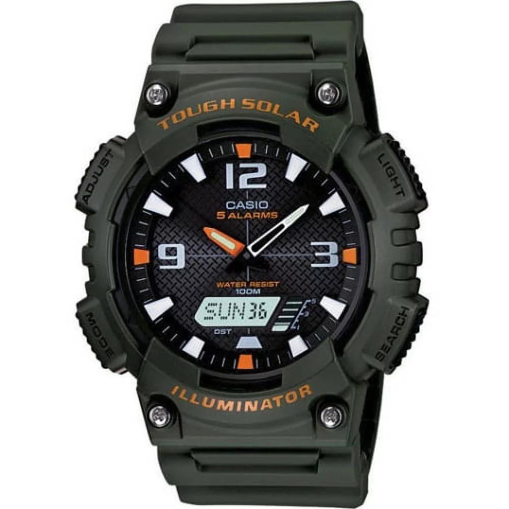 Casio Men`s Solar Sport Watch Black/gray AQS810W-1AV Green And Black