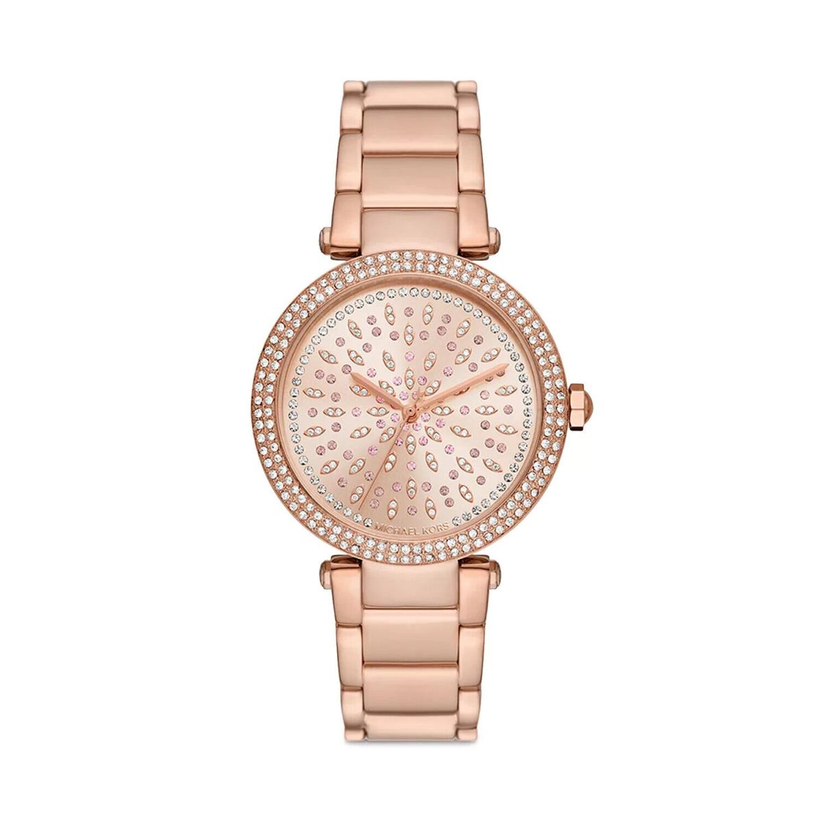 Michael Kors MK7286 Parker Womens Rose Gold Glitz Watch 39 MM