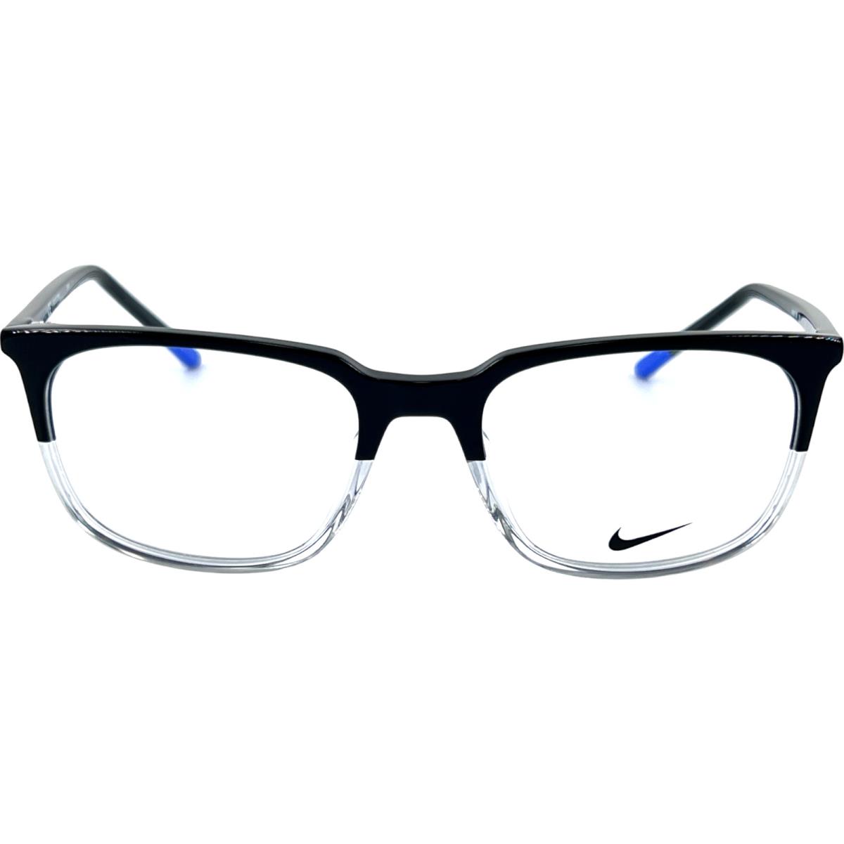Nike 7250 Men`s Plastic Eyeglass Frame 019 Black/crystal 54-19