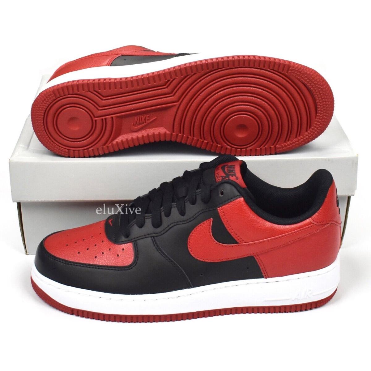 Nike Air Force 1 Low Bred Black Gym Red Sneakers Men`s 9.5 2016