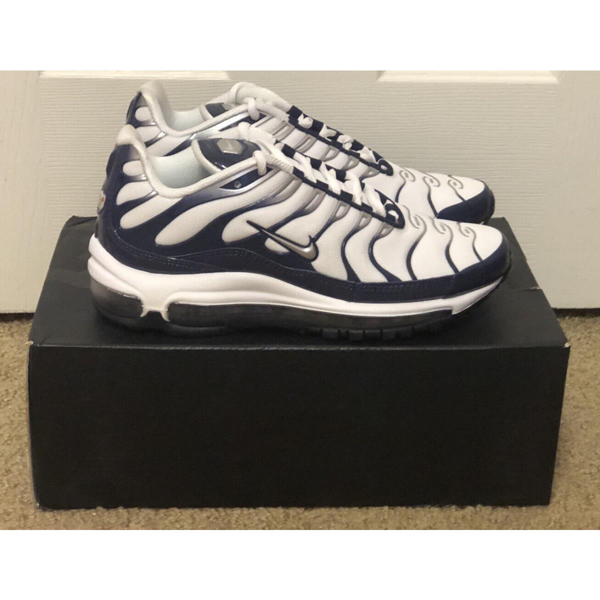 Nike Air Max 97 Plus Silver Shark White navy metallic AH8144 100 Men Sz 6 SporTipTop