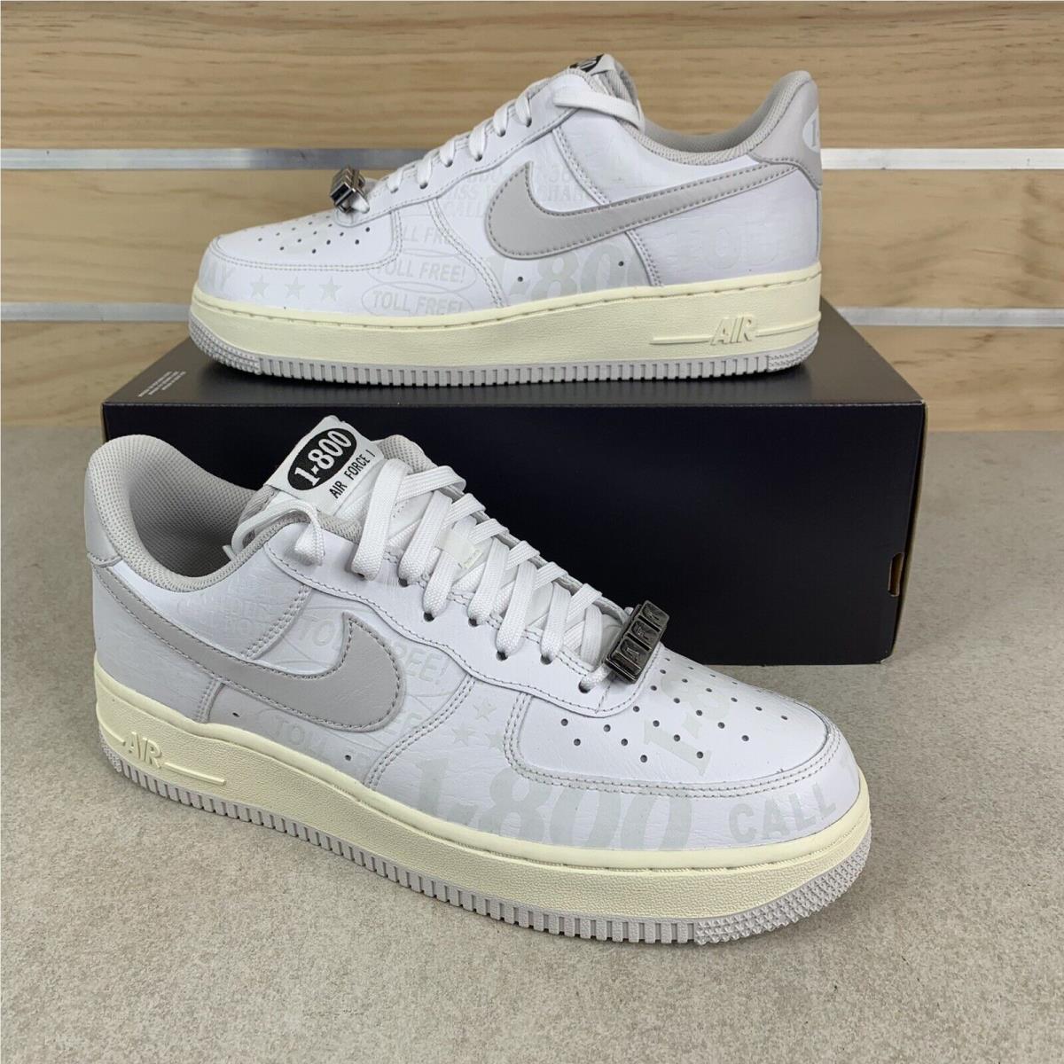 Nike Air Force 1 07 Prm Toll Free 1 800 White Grey Sail CJ1631 100 Men s Sz 14 SporTipTop