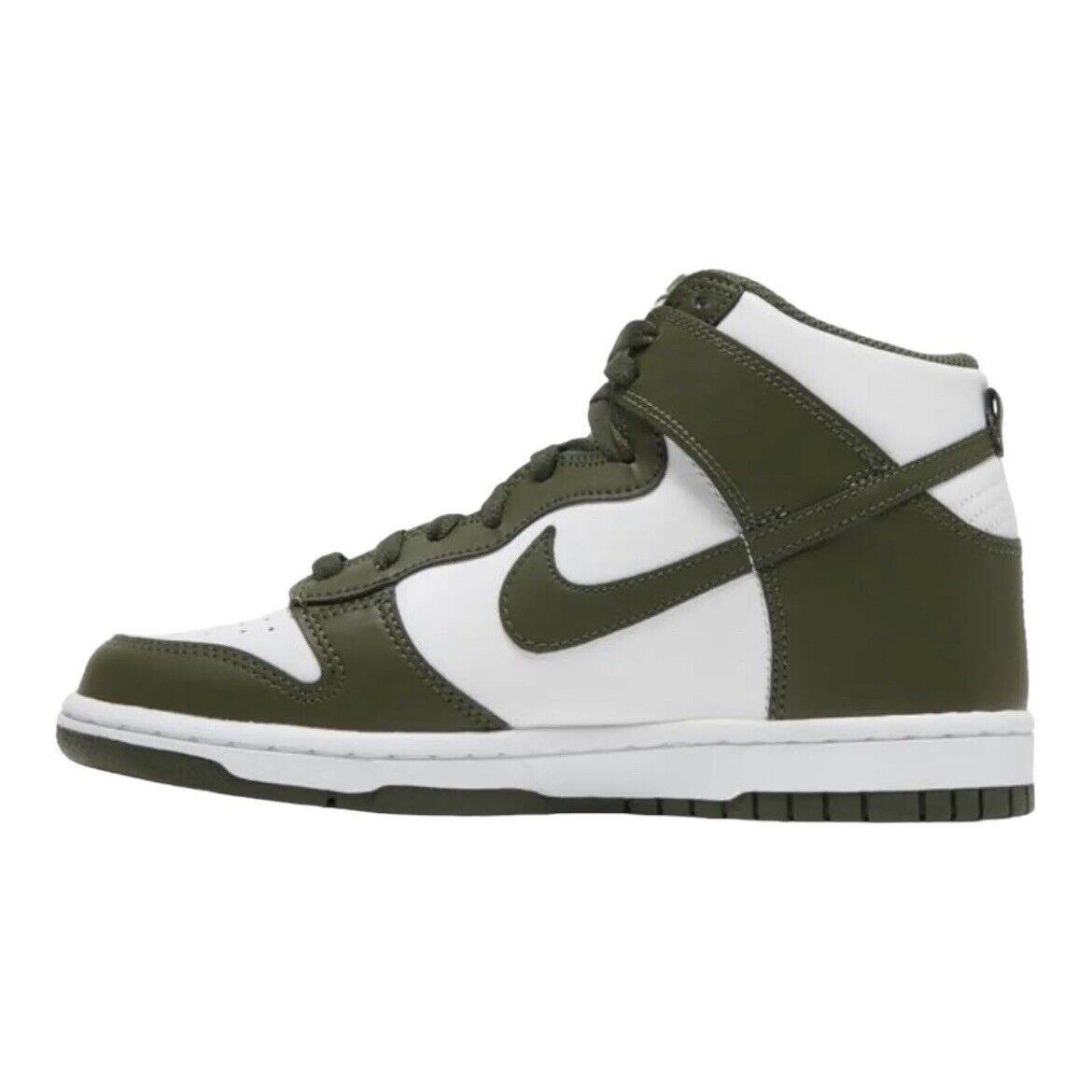 Size 7Y/8.5W - Nike Dunk High GS - White/cargo Khaki Green - DB2179-105 - Green