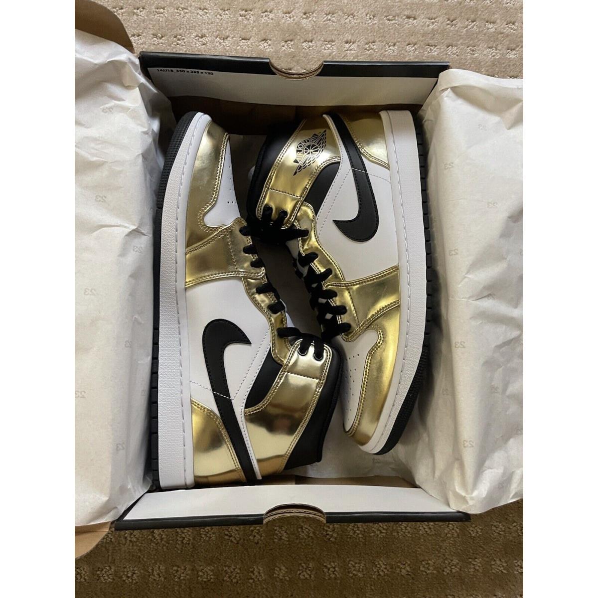 Nike Air Jordan 1 Mid SE Metallic Gold 2020 Mens 11 US Basketball Sneakers Sport