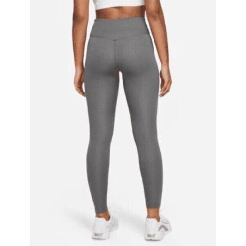 Nike Womens Therma-fit One Mid-rise Leggings Iron Grey/heathered Size XS