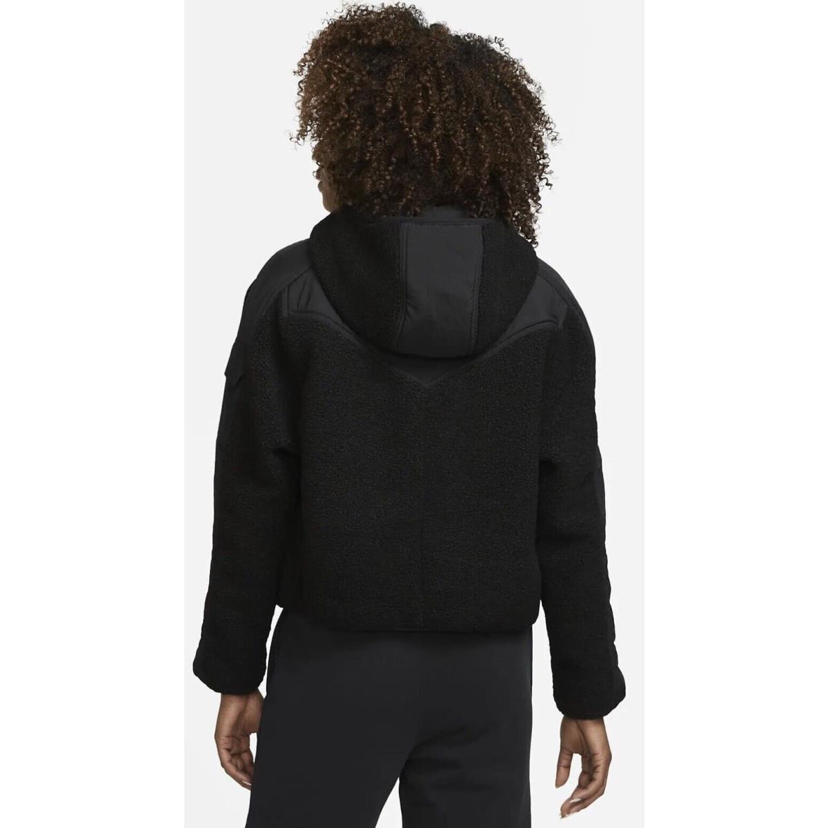 Nike Air Jordan Cozy Fleece Hoodie Women`s Black XL Cropped Loose Fit Reg