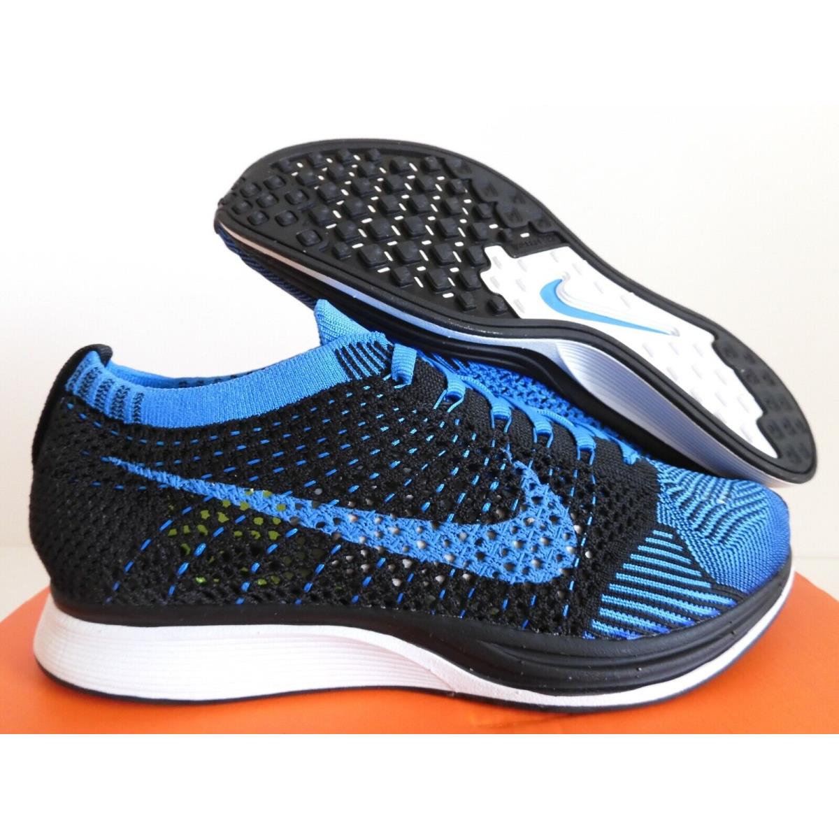 Mens Nike Flyknit Racer Black photo Blue white SZ 6.5 526628 001 SporTipTop