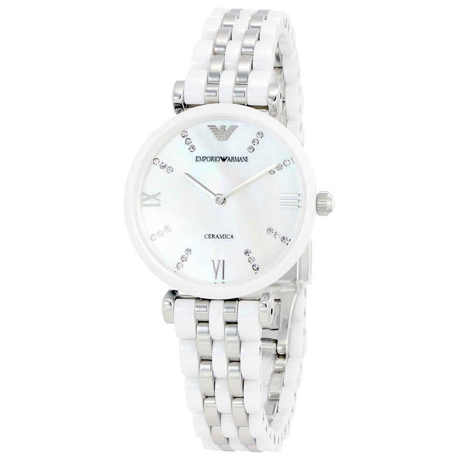 Armani Ceramica Mop Dial Ladies Watch AR1488