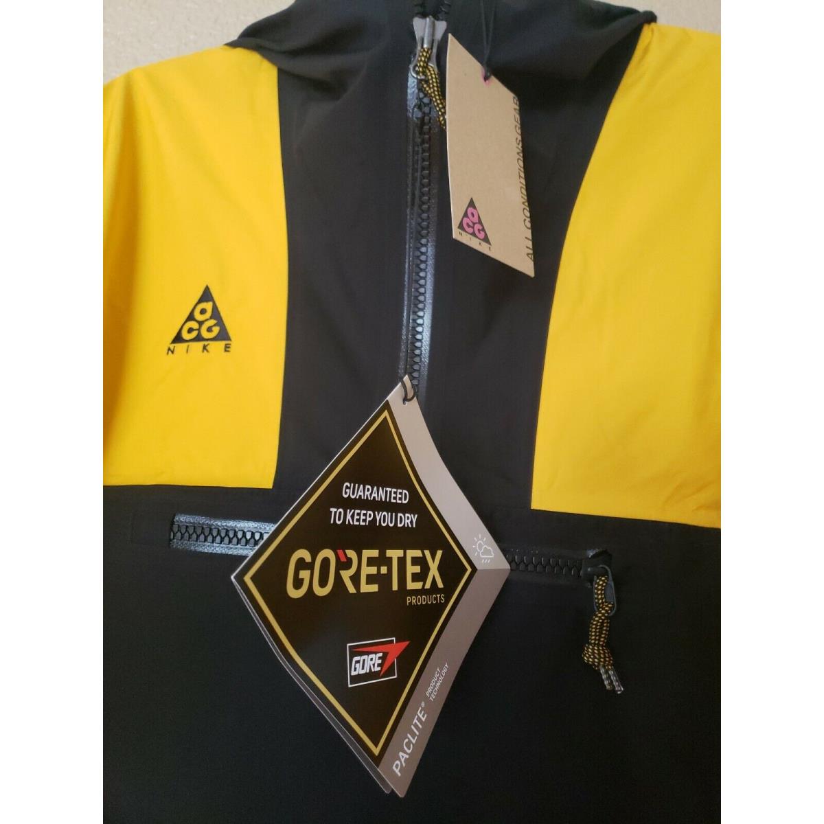 Nike Acg Gore-tex Paclite Jacket University Gold/ Black Size XS CK7234-739