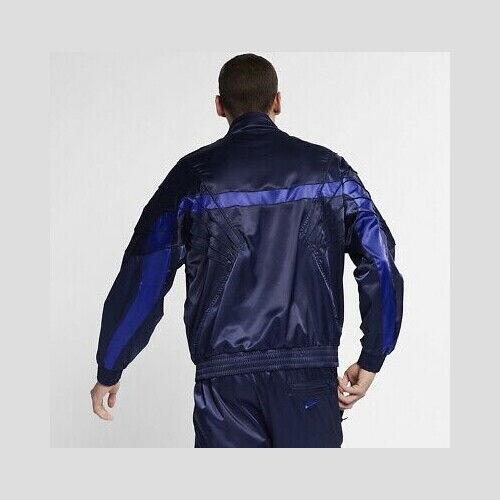 Men`s Nike X Air Jordan Sportswear AJ5 Satin Jacket F/z Blue AR3130-416 Large