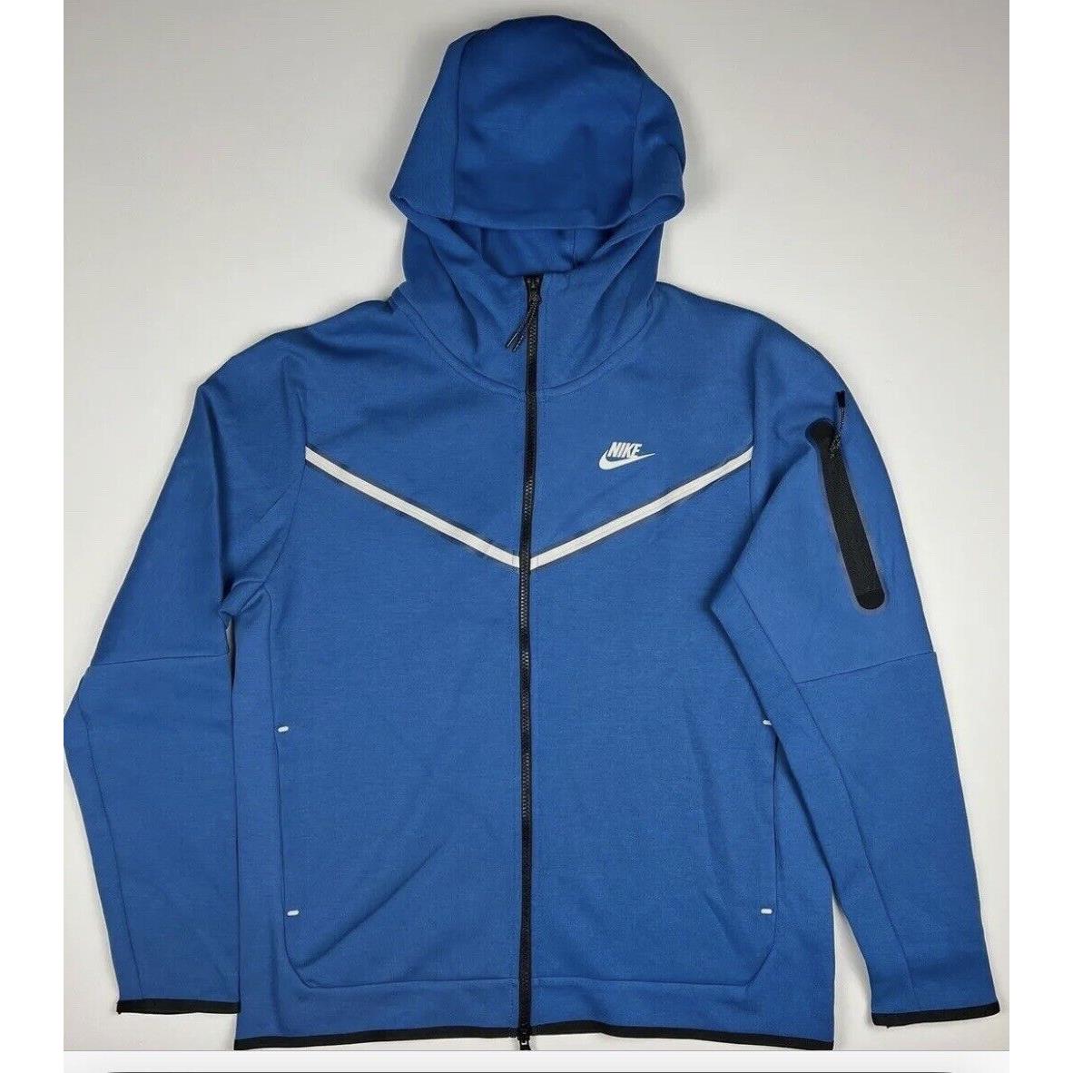 Nike Tech Fleece Windrunner Hoodie Men`s Xxl Full Zip Blue/white/blk CU4489-407