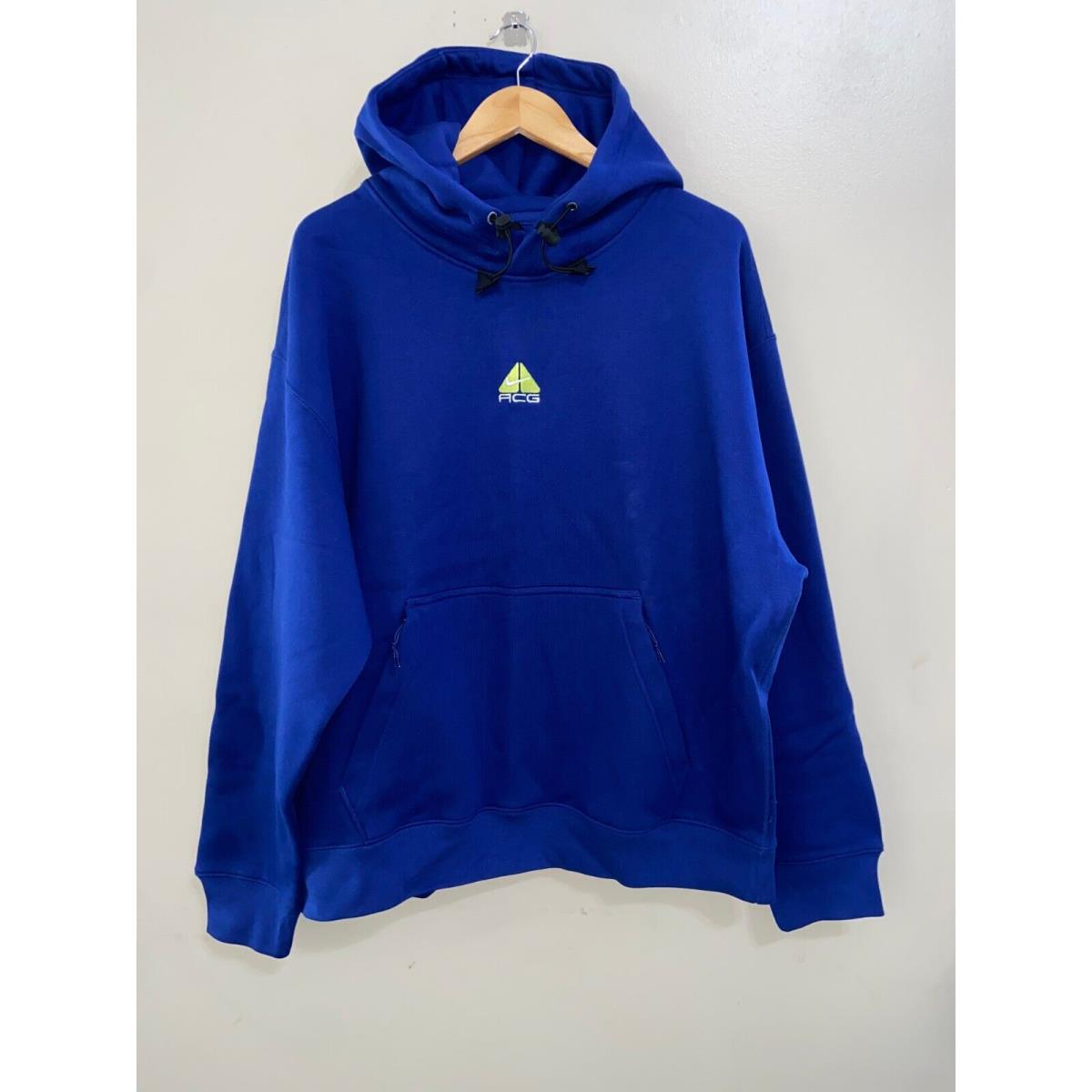 Nike Acg Therma-fit Unisex Size L Fleece Pullover Hoodie Royal Blue DH3087-455