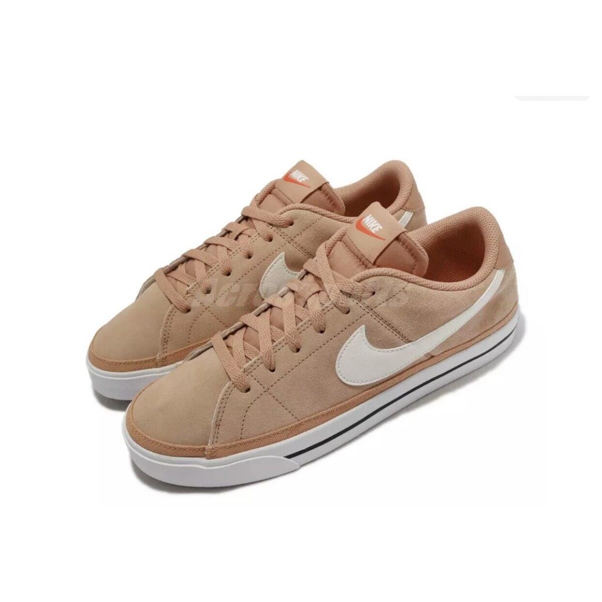 Nike Court Legacy Suede Light Cognac Sail Brown Men Casual Size 10 DH0956-200 - Brown