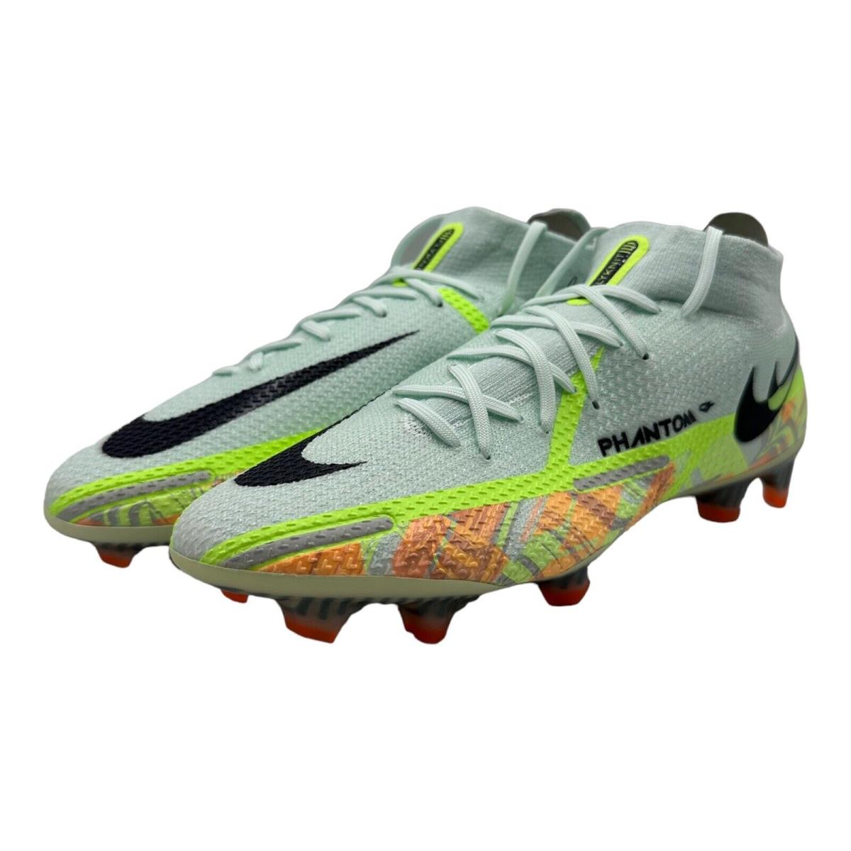 Nike Phantom GT2 Elite DF FG Barely Green Soccer CZ9889-343 - Men`s Size 8 - Barely Green/Ghost Green/Total Orange/Blackened Blue