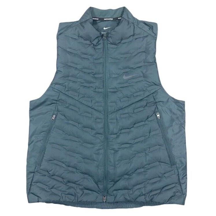 Men`s 2XL - Nike Therma-fit Adv Repel Down Running Vest Teal Blue FB7542-328