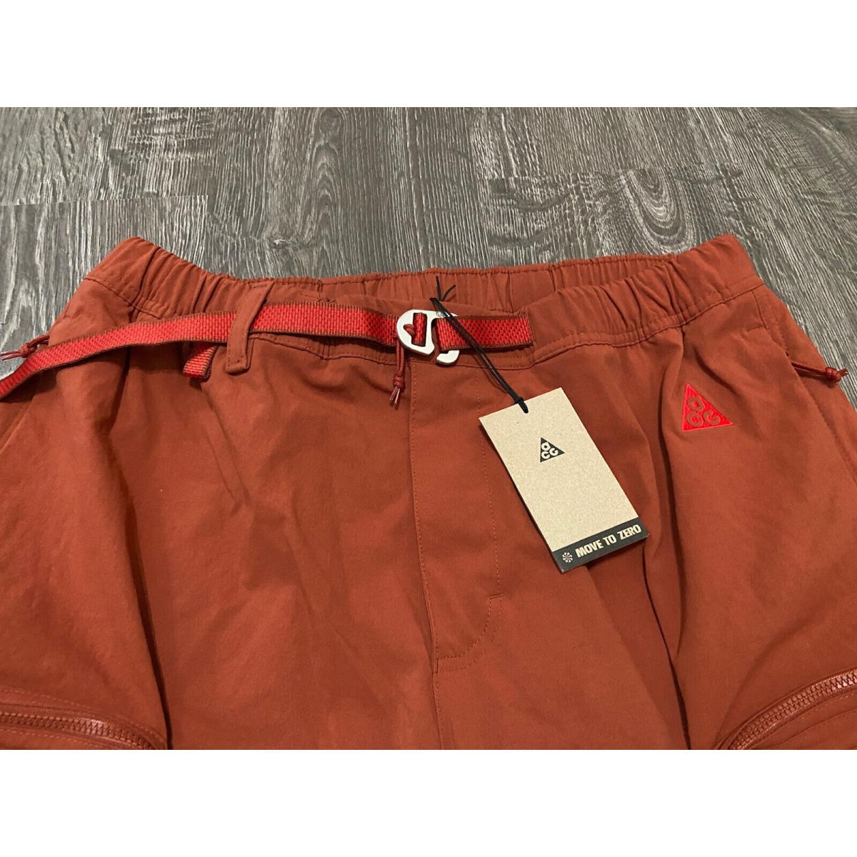 Men`s Nike Acg Outdoor Hiking Cargo Shorts Dark Rust Redstone DH8347-670 L