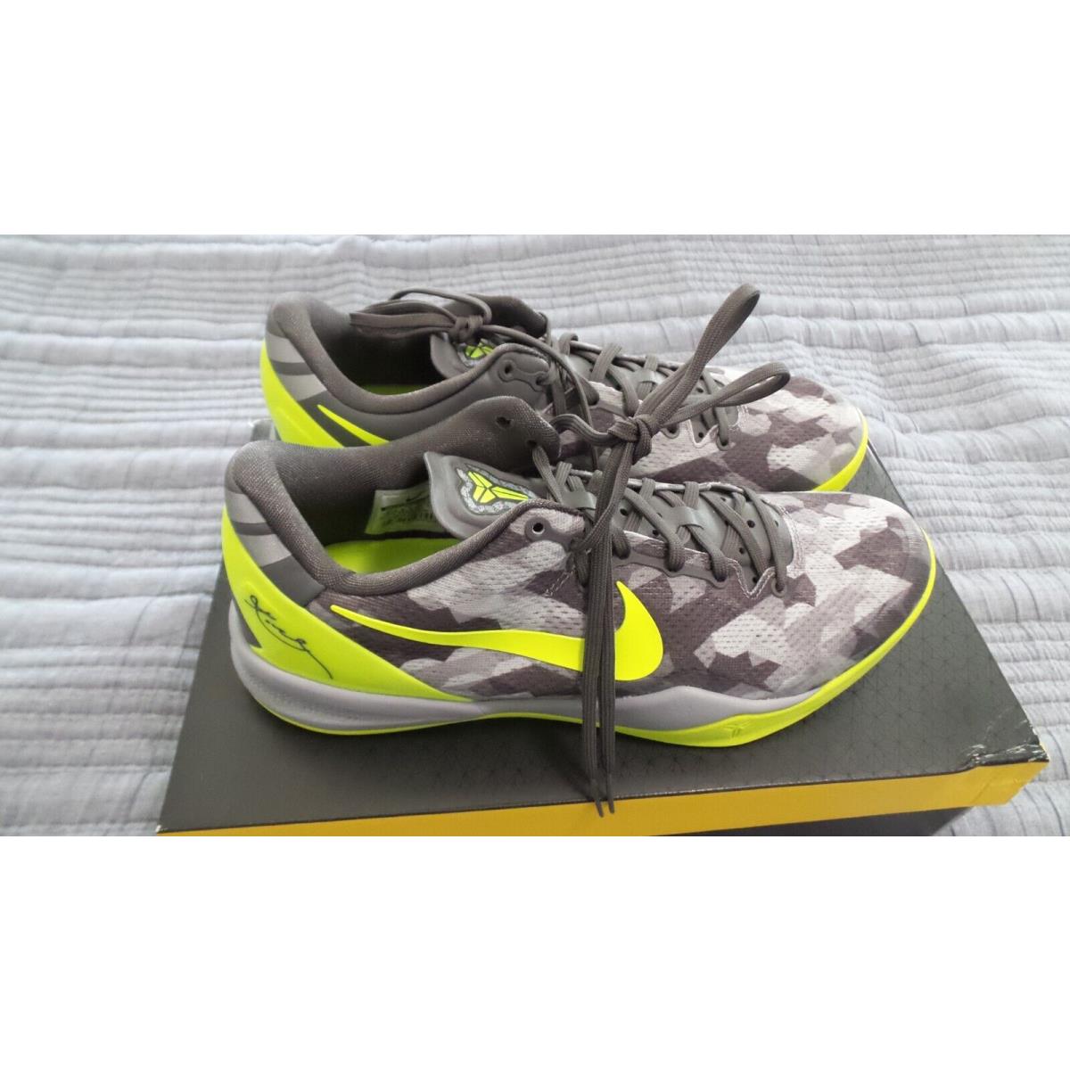 Nike Kobe 8 System Volt Camo Grey Mens Size 10.5