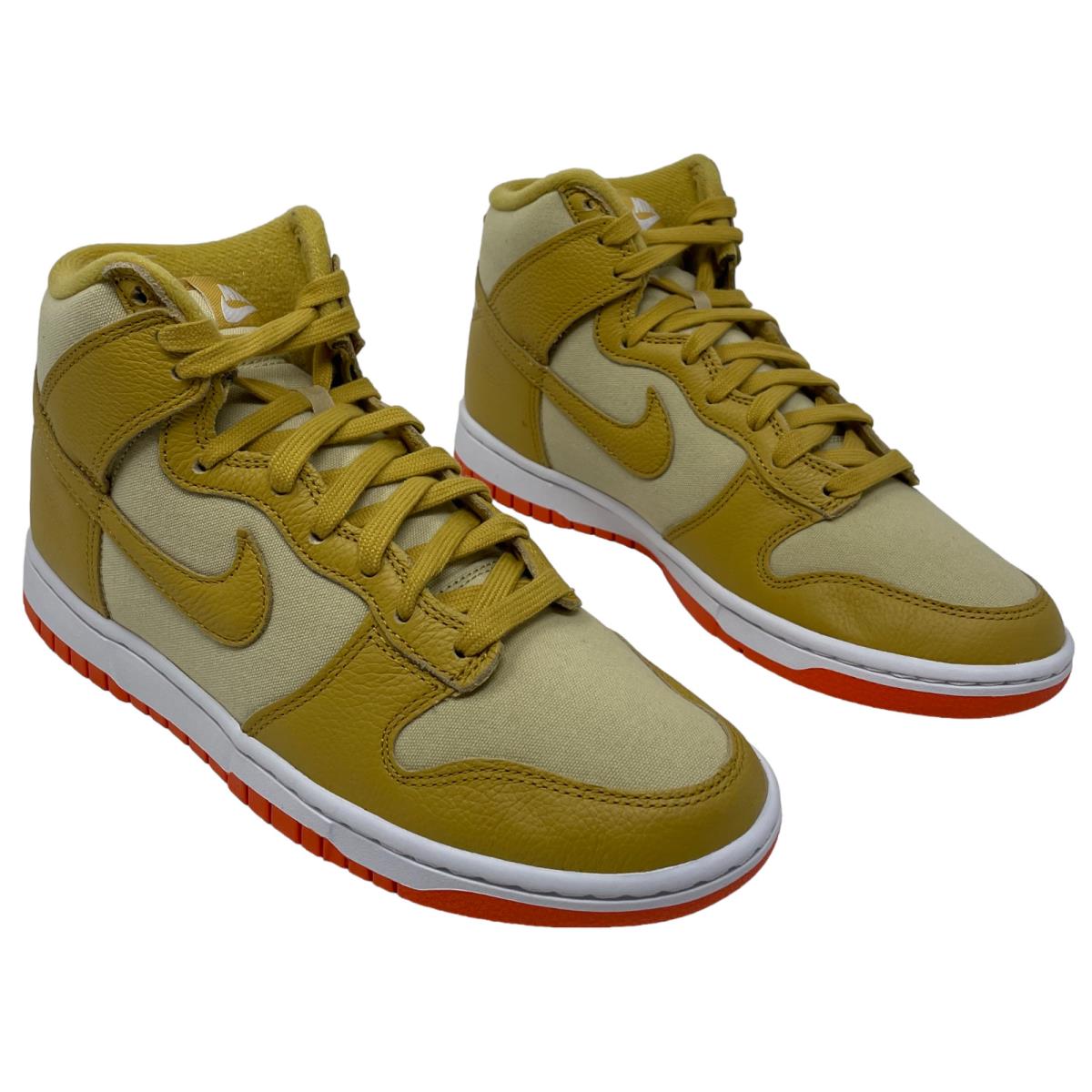 Nike Dunk HI Retro Prm Wheat/gold/orange Men`s Sneakers Size 7.5 - Yellow