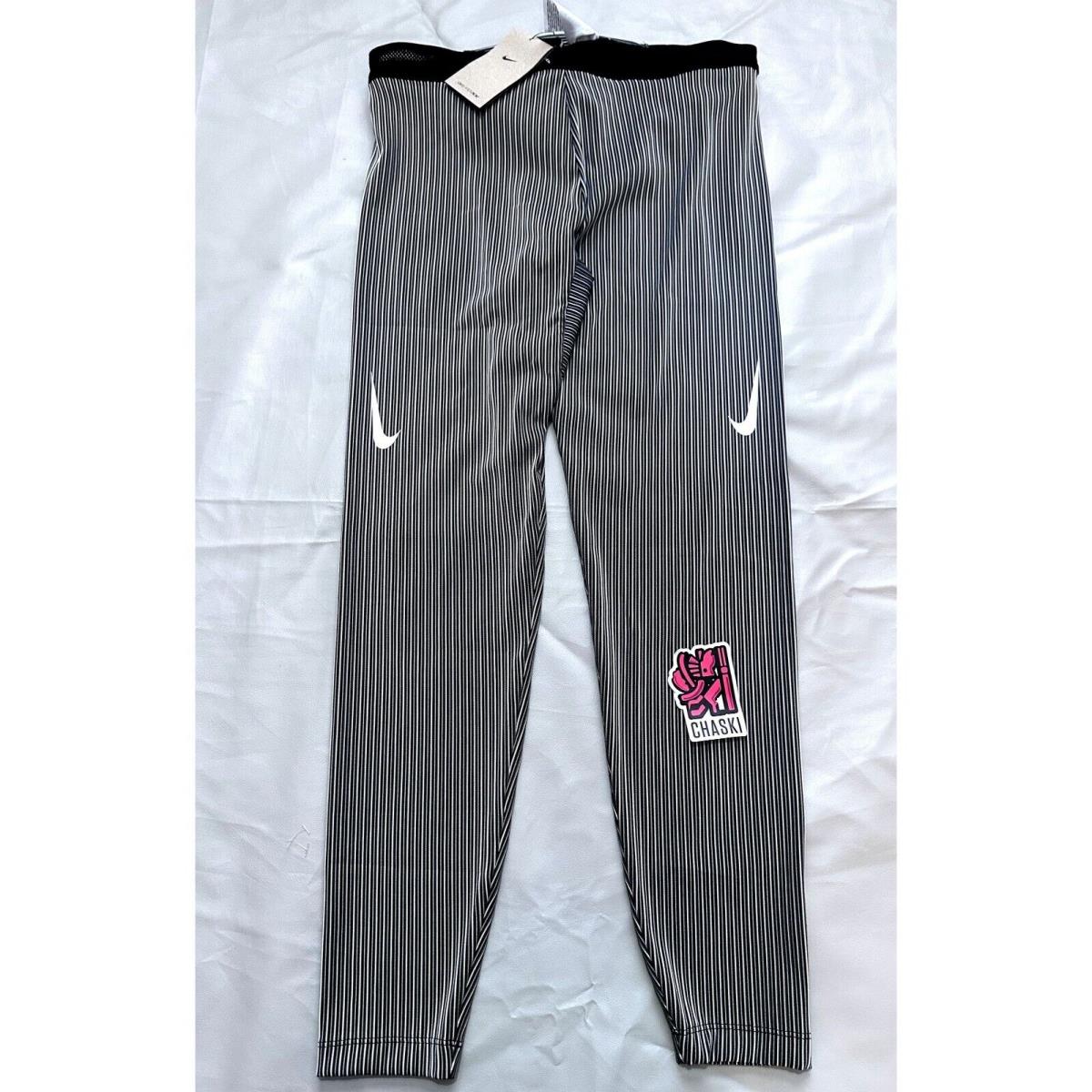 Nike Men`s Large Aeroswift Adv Tights Pants Black White Gray Racing Running