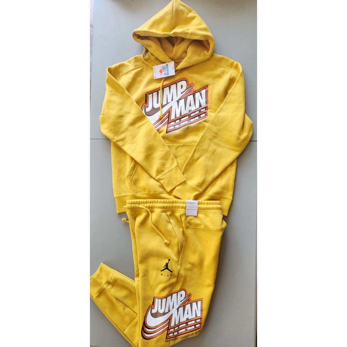 Nike Air Jordan Jumpman Fleece Hoodie Jogger Set Size M Gold