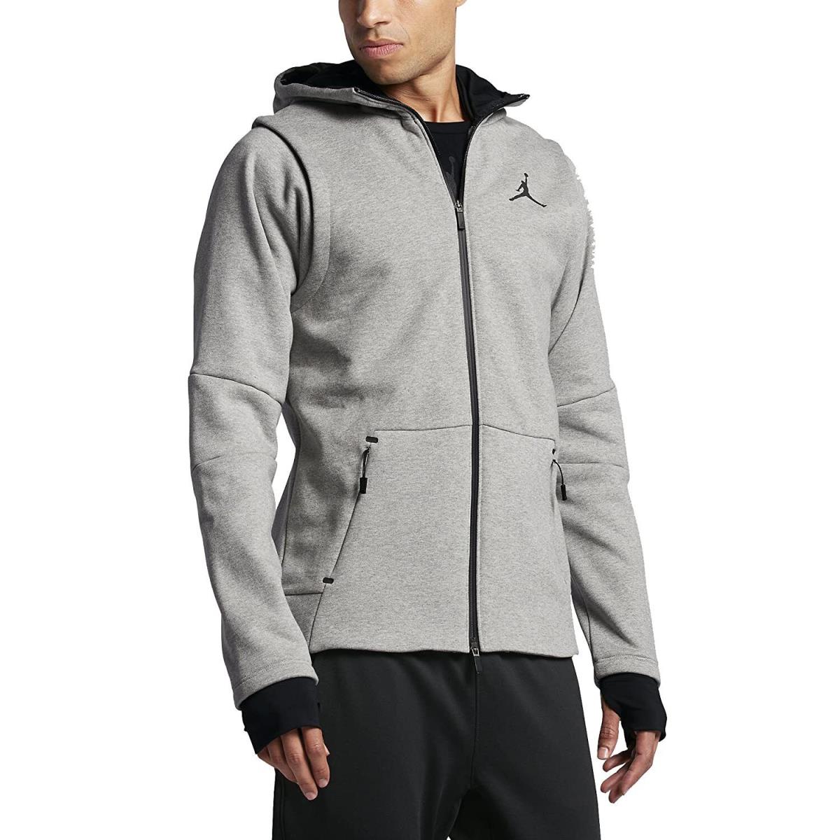 Nike Air Jordan Shield Weather Protect Full Zip Hoodie Heather Gray Size Medium