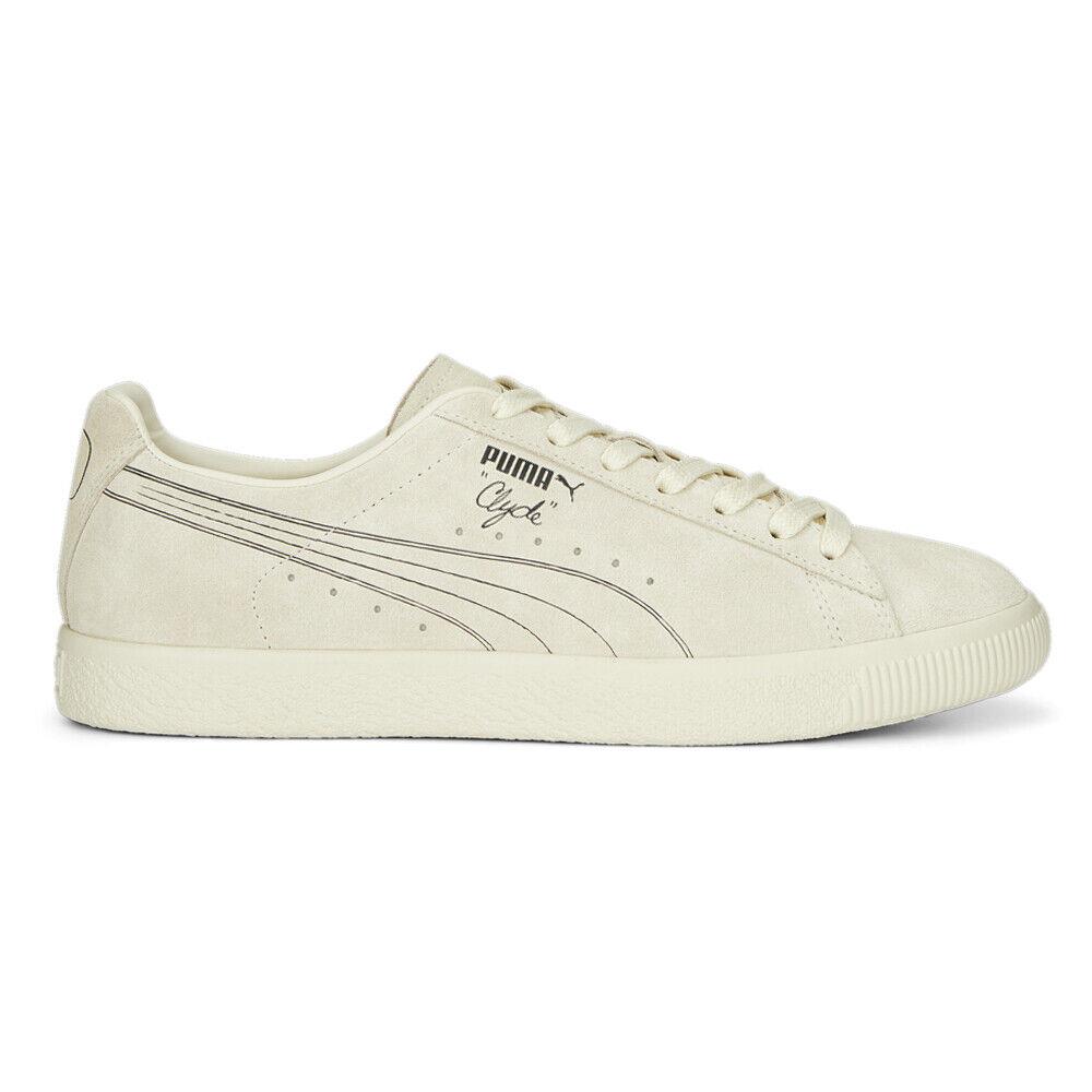 Puma Clyde No. 1 Lace Up Mens Off White Sneakers Casual Shoes 38955501 - Off White