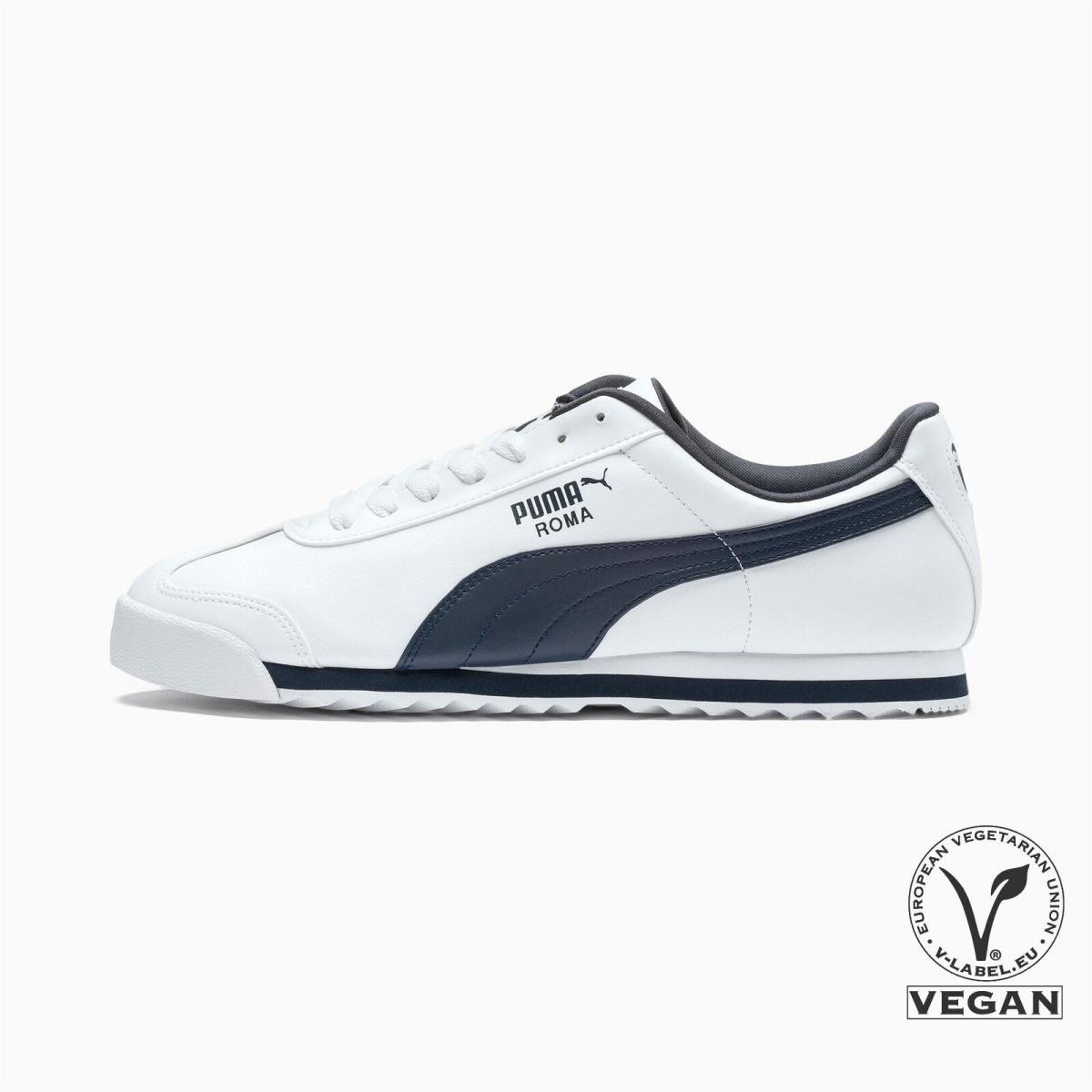 353572-12 Mens Puma Roma Basic - White-New Navy