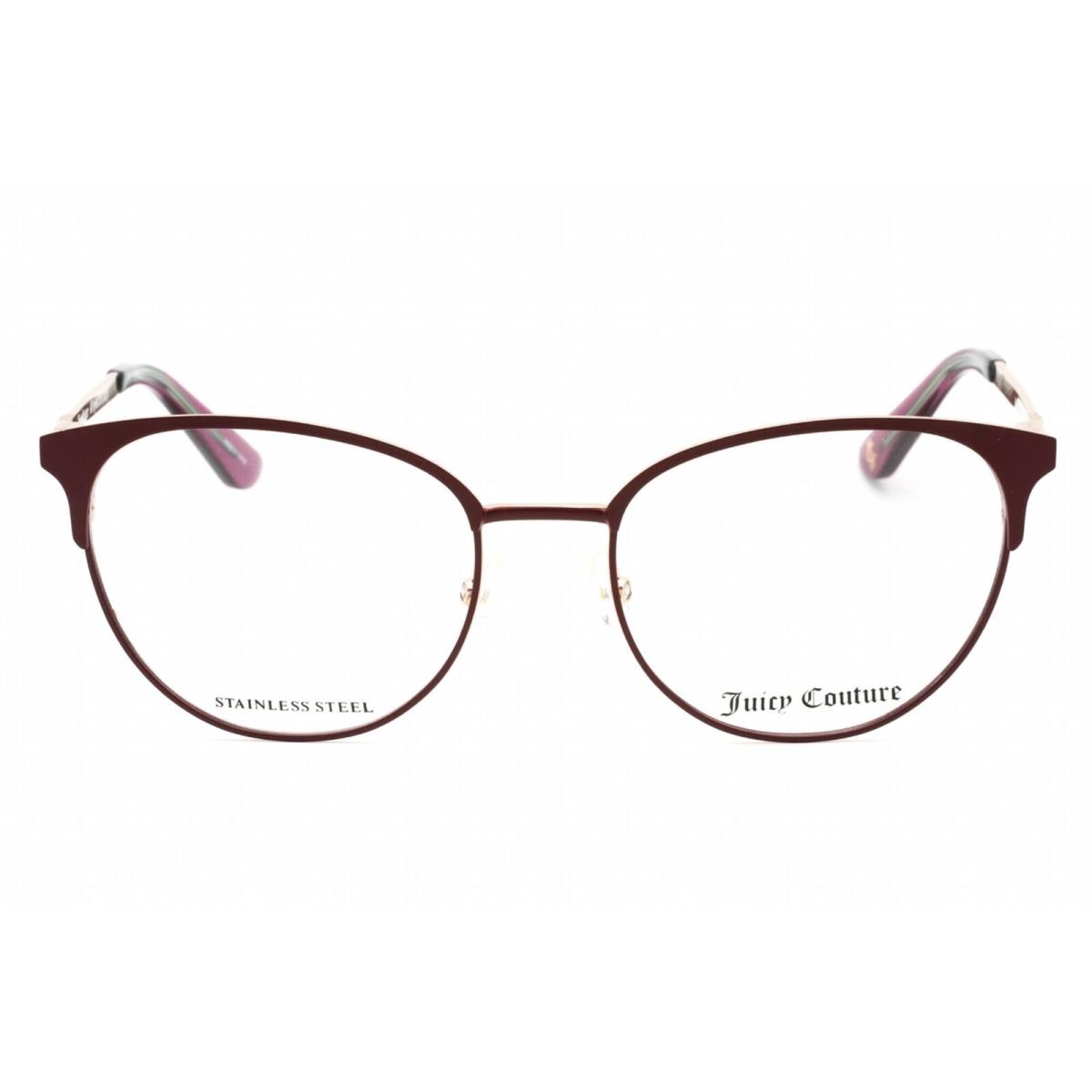 Juicy Couture Women`s Eyeglasses Matte Plum Cat Eye Metal Frame JU 230/G 0U7I 00