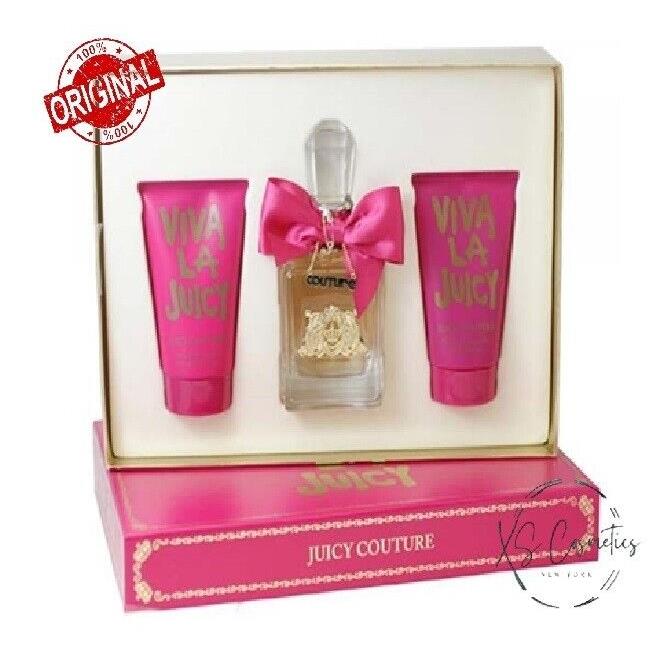 Viva La Juicy 3 Piece 3.4 Edt 4.2 OZ Body Lotion 4.2 OZ Shower Gel Set