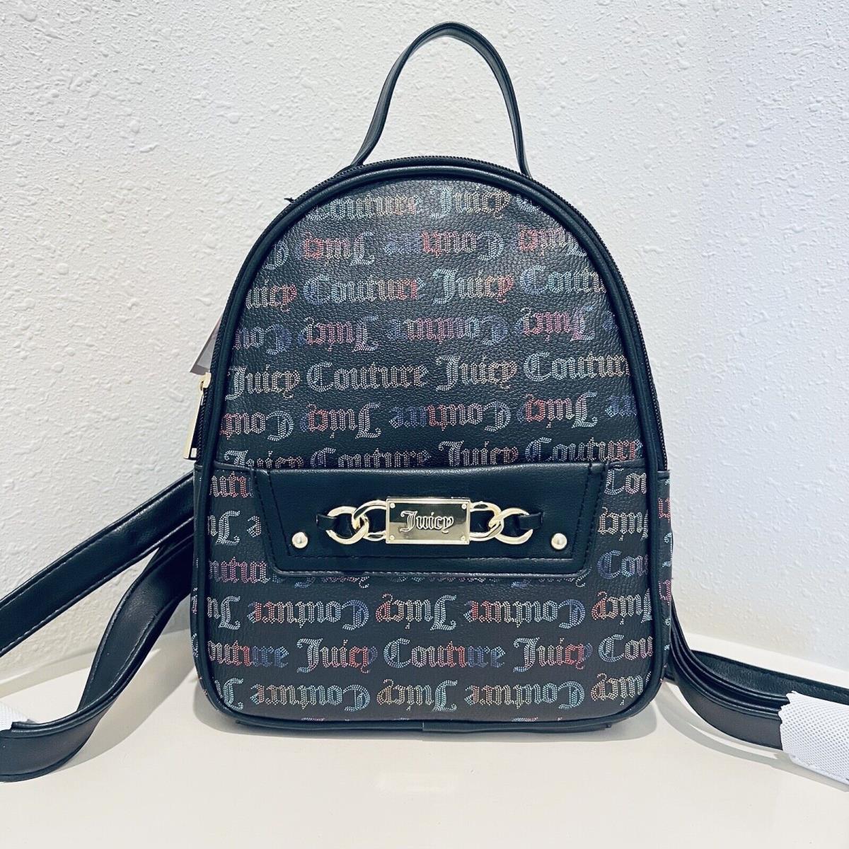 Juicy Couture Black Multi Off The Chain Vegan Women`s Backpack OS