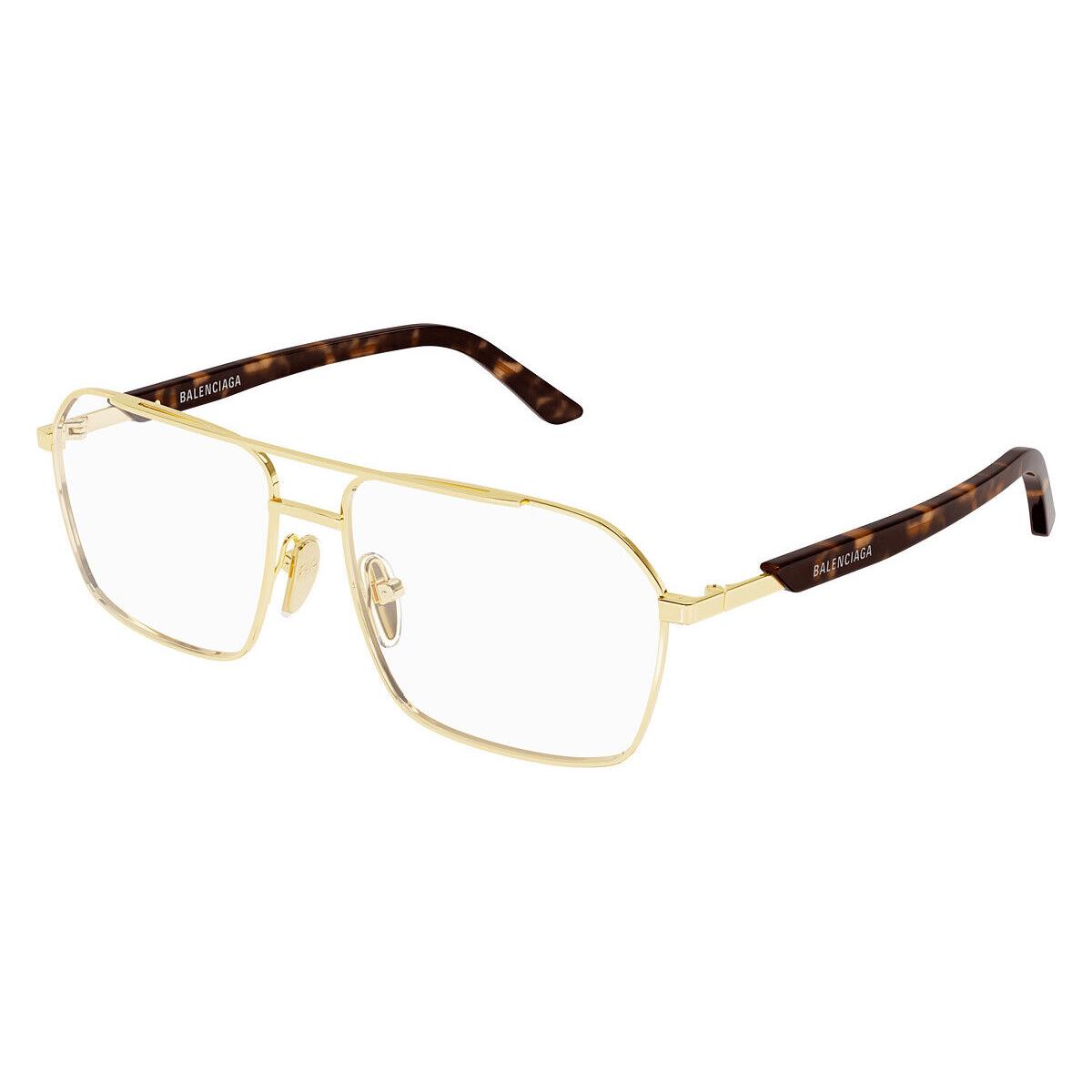 Balenciaga BB0248O Eyeglasses Men Gold/havana Aviator 57mm