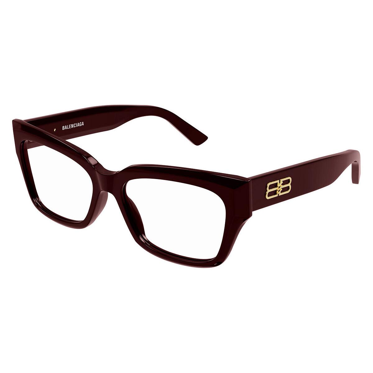 Balenciaga BB0274O Eyeglasses Women Red Square 55mm