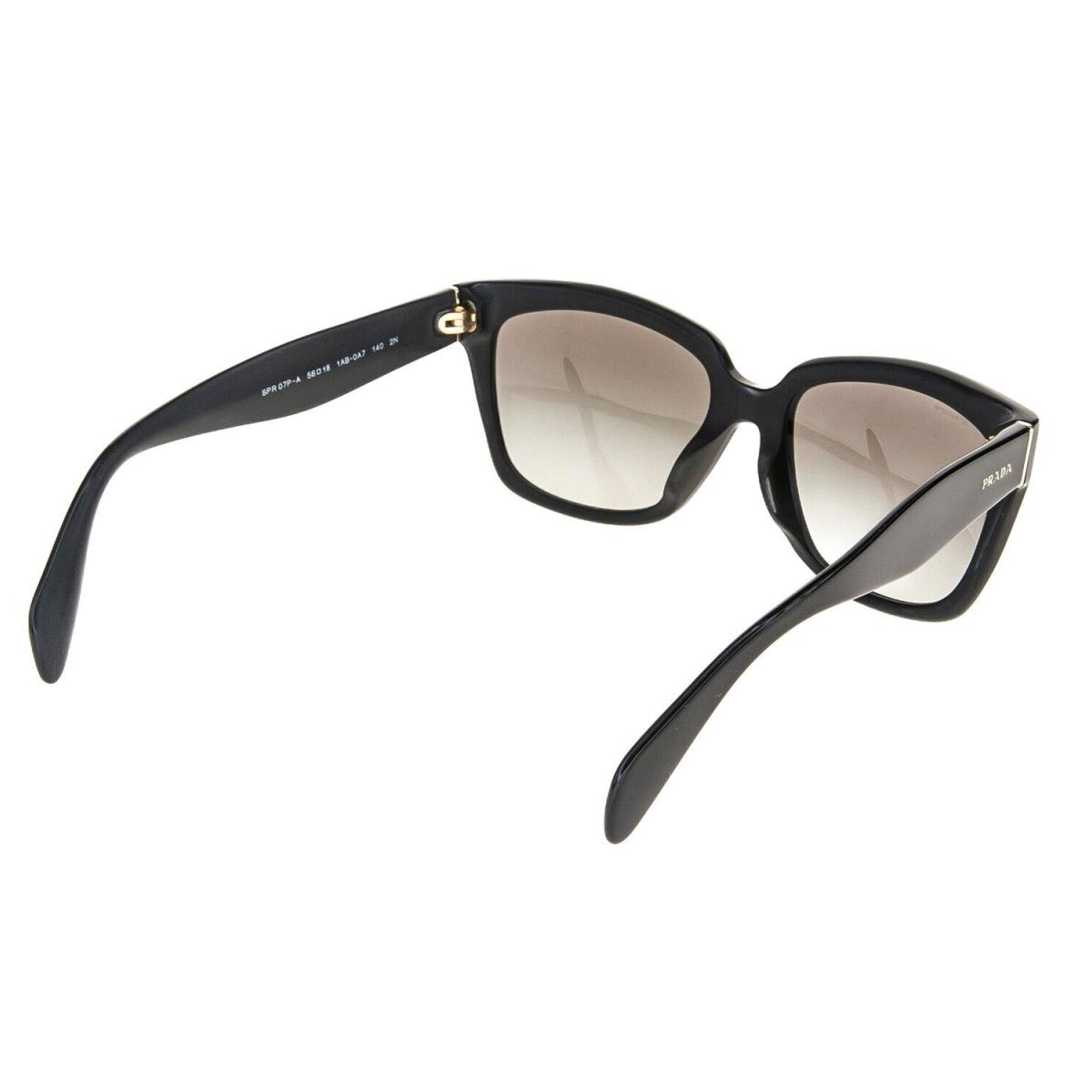 Prada Poeme Square PR07PAS Shiny Black Classic Logo Iconic Sunglasses 07P