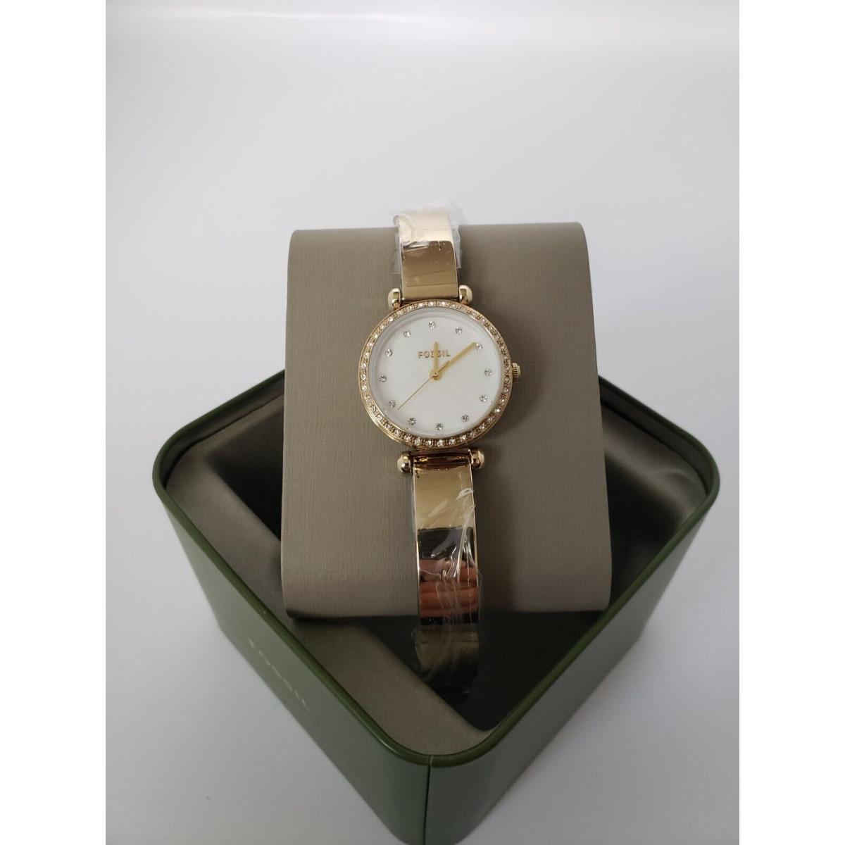 Fossil Women`s Tillie Mini Three-hand Gold-tone Stainless Steel Watch BQ3895