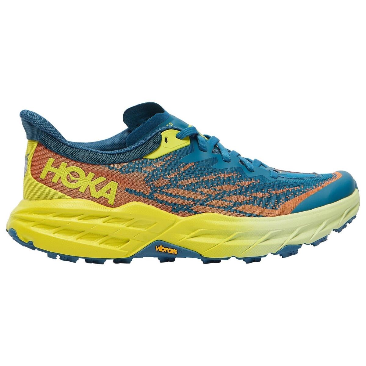 Hoka One One Men`s Size 9 Speedgoat 5 Blue Coral Evening Primrose Hiking Trail