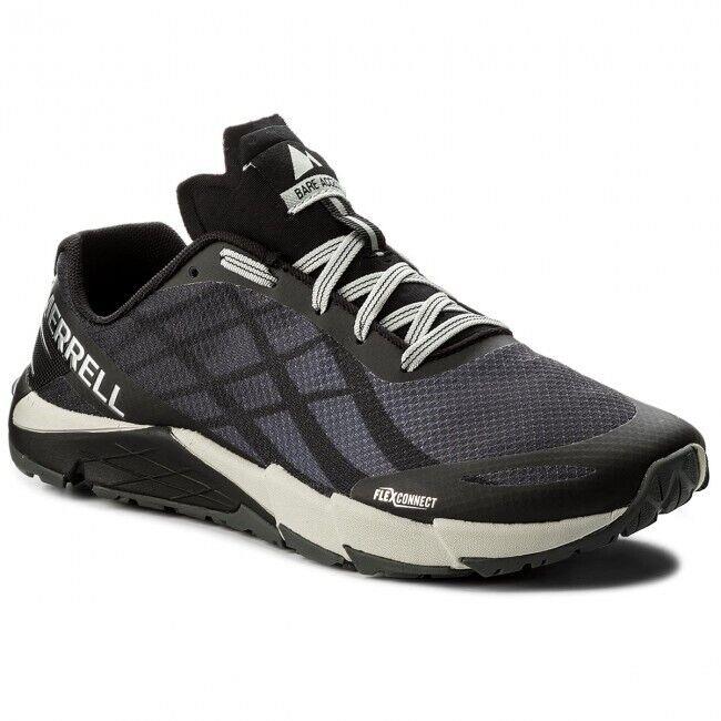 Merrell Men`s Bare Access Flex Trail Running Shoes Sneaker Black / Silver J09657