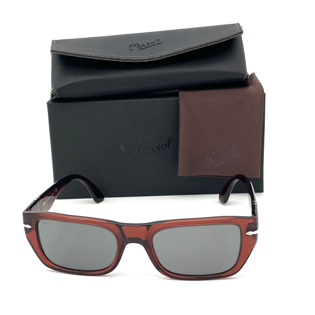 Persol PO3268S 1104B1 Red Burnt Transparent/ Dark Gray 53mm Sunglasses