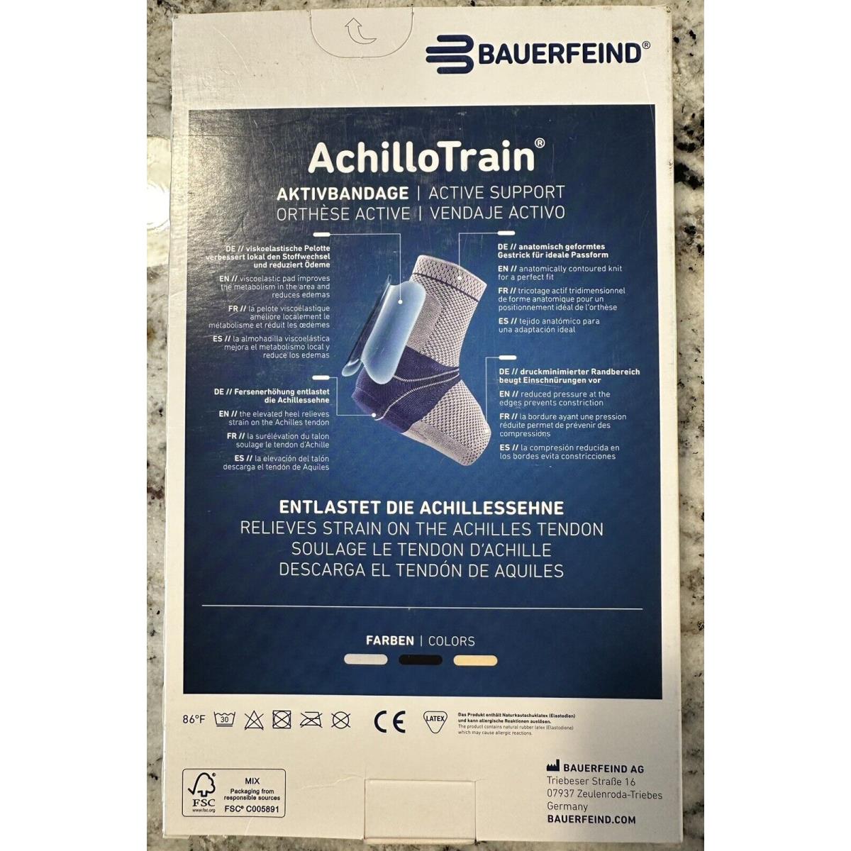 Bauerfeind Achillotrain - Achilles Tendon - Size 5 Left Foot Black