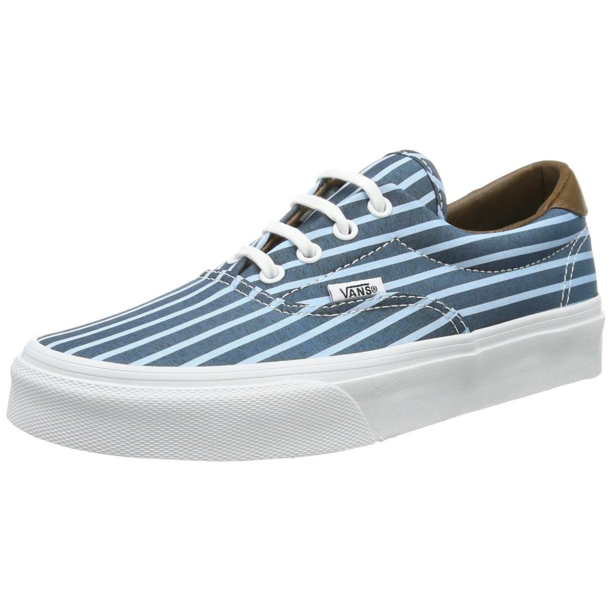 Vans Women`s Era 59 Skateboarding Shoes Stripes Blue/true White - Blue/True White