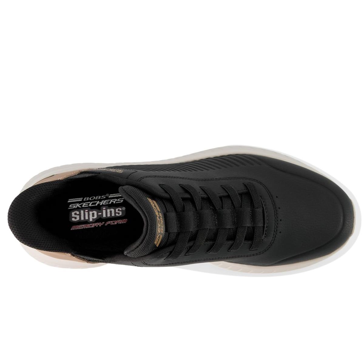 Man`s Shoes Bobs From Skechers Hands Free Slip-ins Squad Chaos - Heel Preferred Black