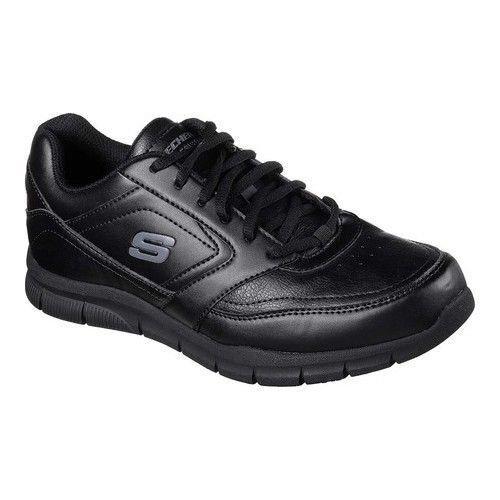 Skechers Mens Black Work Memory Foam Wide Fit Roomier Fit Instant Comfort 11.5 W