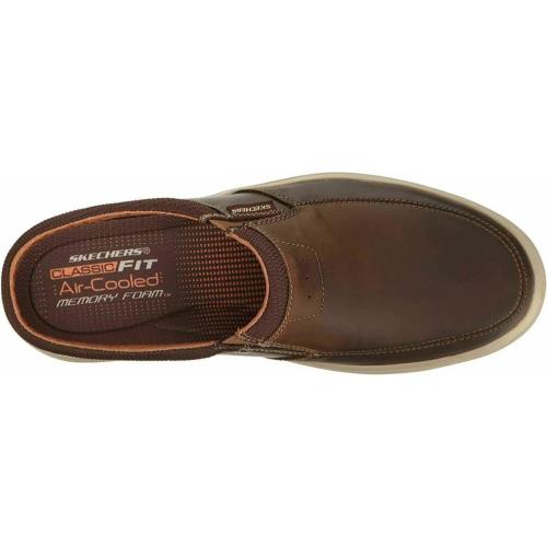 Skechers Men s Porter Vamen Memory Foam Leather Shoes 65097 Brown Size 11